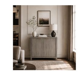 Home Fluted Cabinet, Modern Sideboard Buffet Cabinet with Storage Credenza with Doors & Shelves Media Console Accent for Entryway Hallway Dining Room 