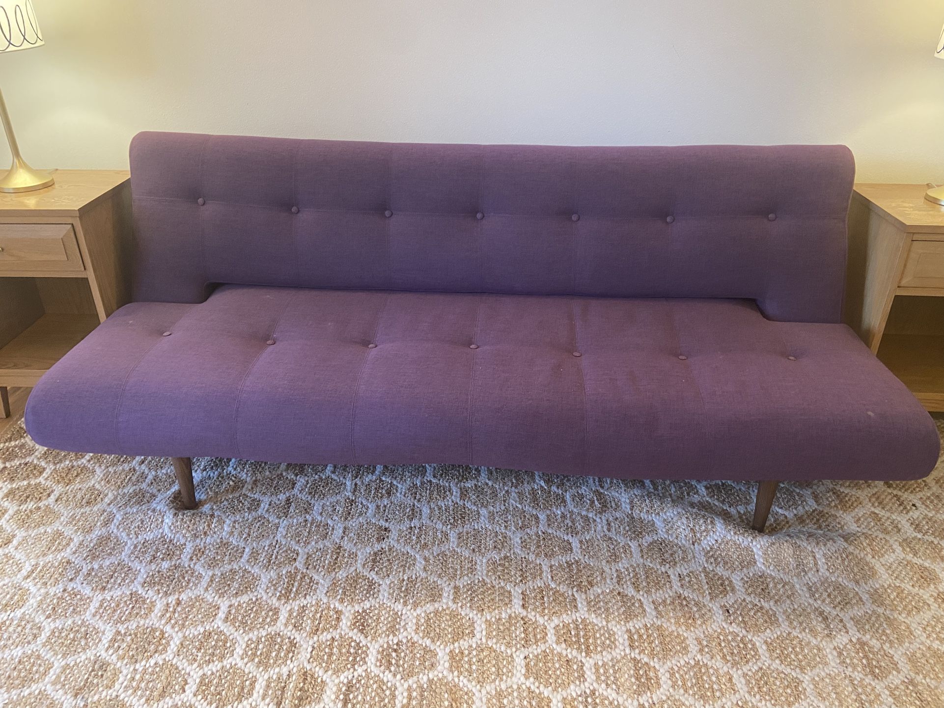 Plum Tufted Futon