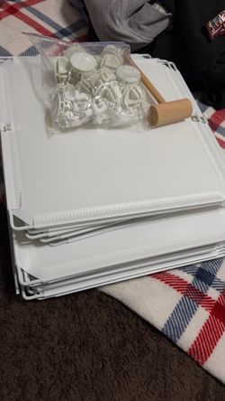 White Wire Shelf Panels with Connectors and Mallet