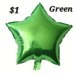 Star Foil Balloons. Green  Balloons. Globos De Estrella 18 Inch Balloon. Verde