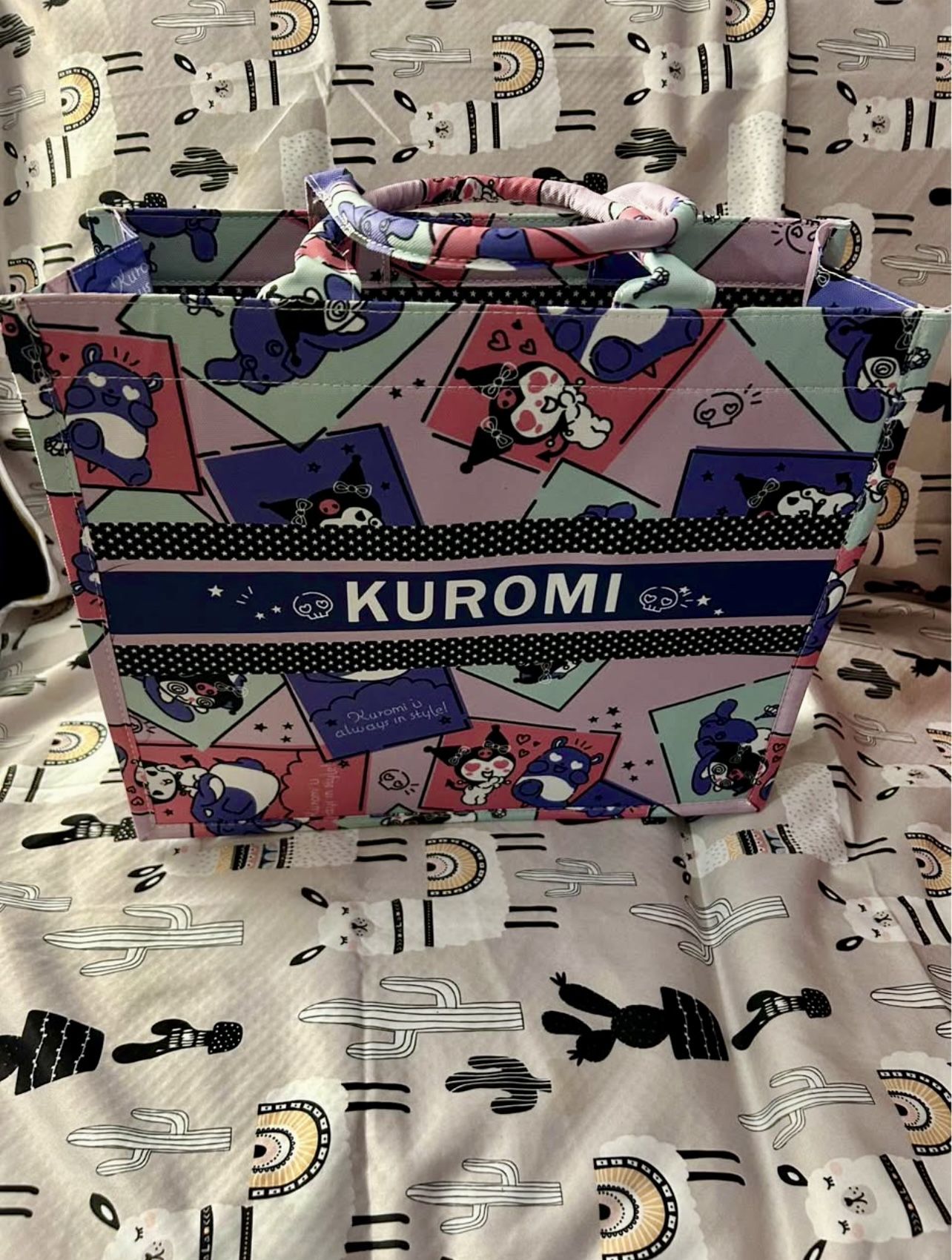 Kuromi Sanrio Hello Kitty Large Tote Handbag Purse