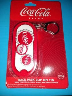 Vintage Four coca cola items 2 mini match box die cast trucks 1 clip box and 1 coca cola Frig magnet all like new located in palm springs ca perfect
