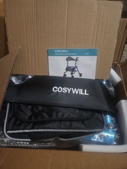COSYWILL Aluminum Rollator Walker with Seat,Height Adjustable