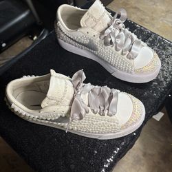 Nike shoes with pearls and bling