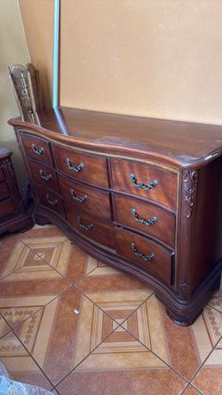 Wood Dresser and End Tables