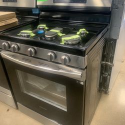 New Scratch And Dent Samsung 5 Burners Gas Stove Stainless Steel Working 6 Months Warranty 