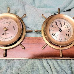 Seth Thomas Vintage Ship Clock And Barometer 