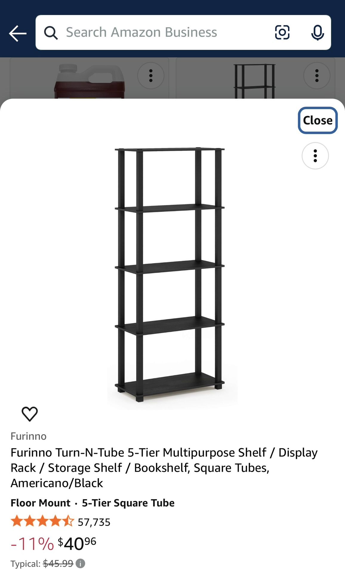 5 Tier Black Shelf