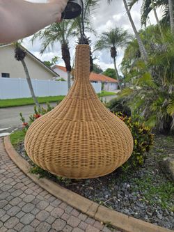 Wicker Rattan Hanging Cumulus Pendant Light
