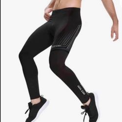 Brandnew Men's Cycling Tights Thermal Compression Bicycle Pants Fleece Outdoor (Medium)