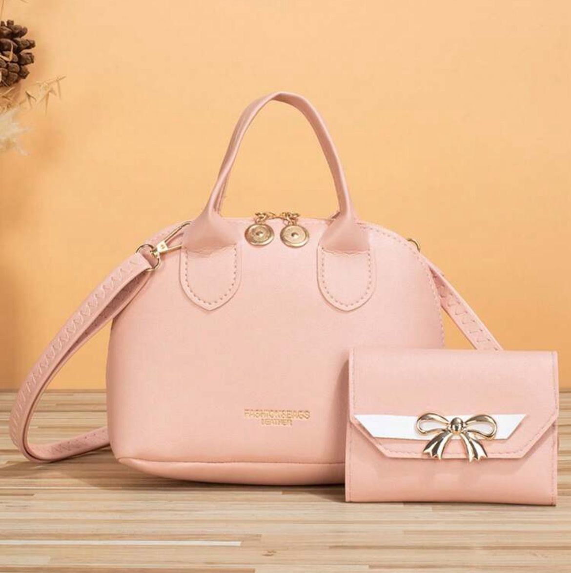 Pink Shell Bag + Wallet 