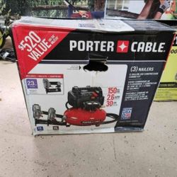 Porter-Cable 6 Gal. Portable Electric Air Compressor with 16-Gauge, 18-Gauge and 23-Gauge Nailer Com