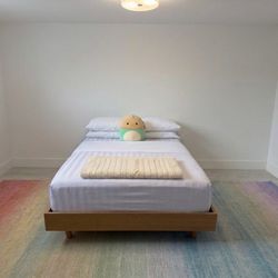 Twin Size Bed Frame- Oak Wood- Article- Mint Condition!(mattress excluded) 
