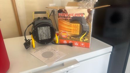 Outdoor Heaters for Patio, 1500W Electric Garage Heater with Overheat Protection, 3S Fast Heating, 3 Modes, Portable Space Heater for Patio, Garage, G