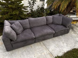 Free Delivery- Dark Blue Velvet Modular Sofa