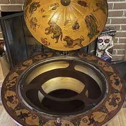 Italian Vintage Globe Cocktail Bar World Map Zodiac Signs Art