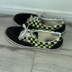 Vans Mens Era BMX Checkerboard Canvas Skate Shoes Black Sharp Green Mens Size 9