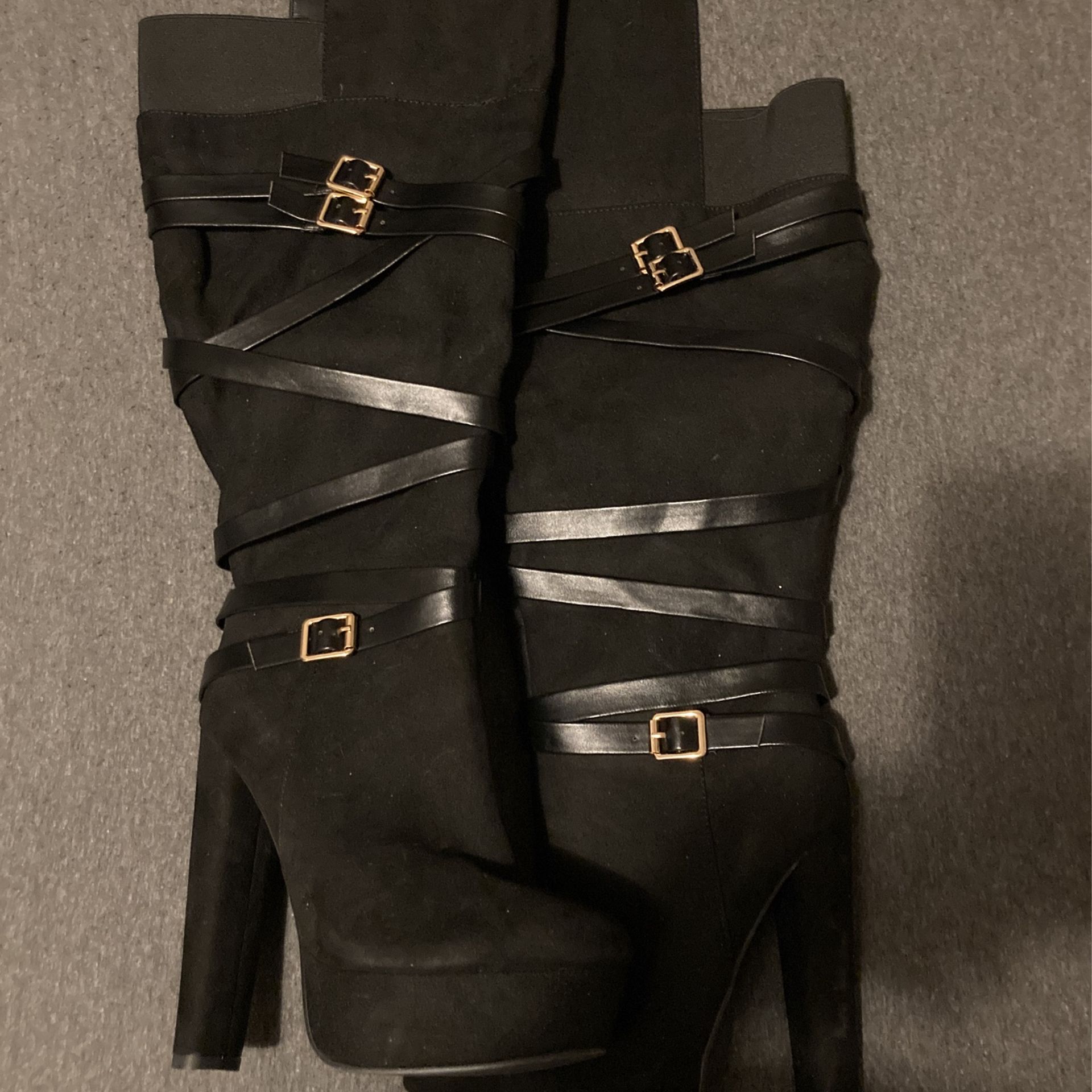 Black Platform High Boots