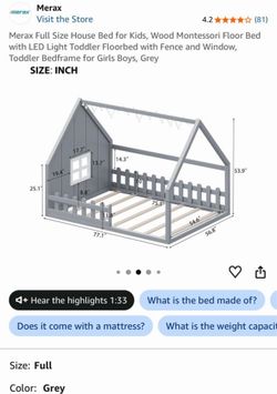 toddler floor bed size full