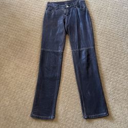 Christopher Blue Leather Jeans
