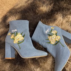 Blue Denim Ankle Boots 8.5
