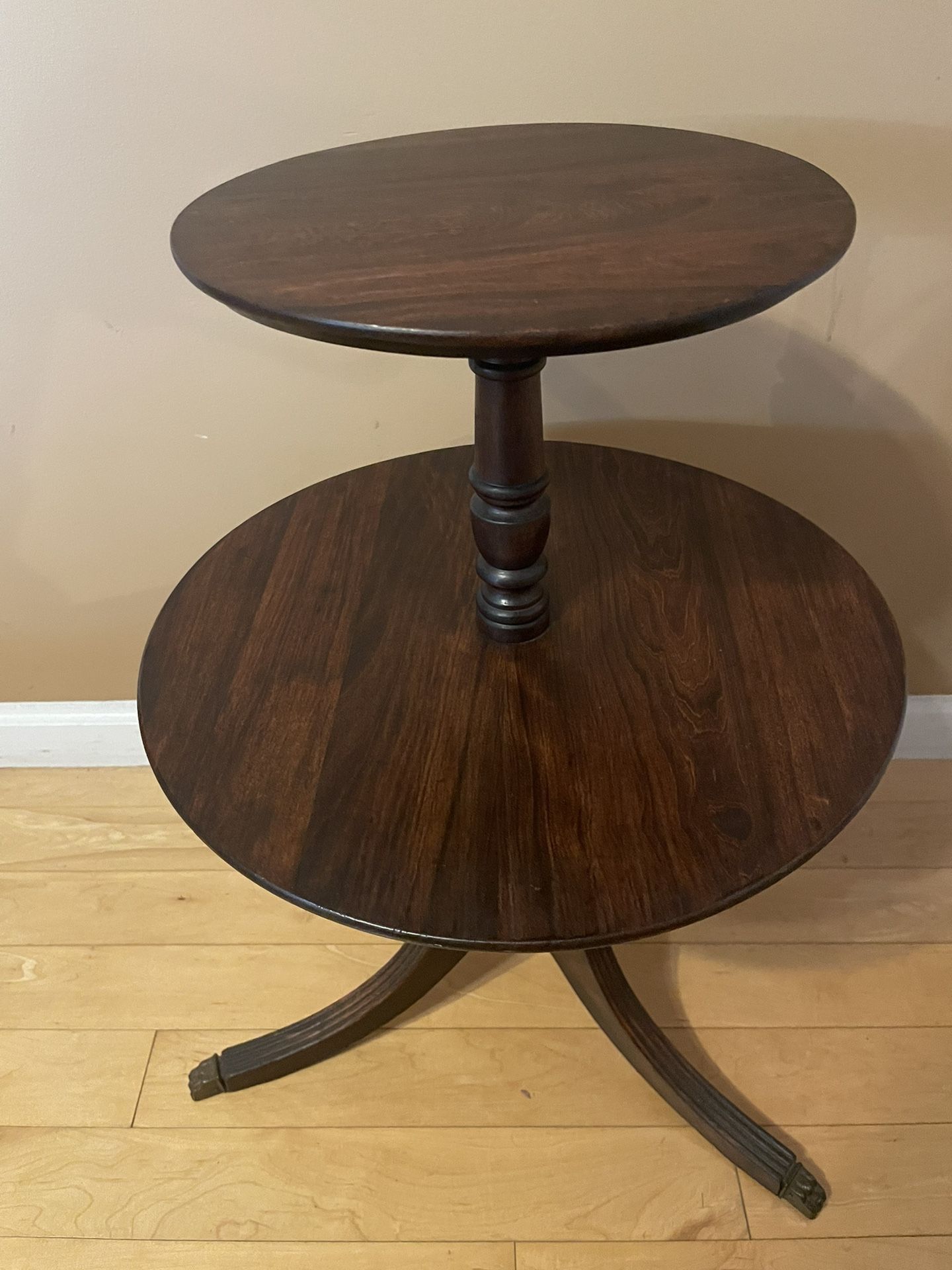 Vintage Chippendale Double Tier Dumbwaiter Table