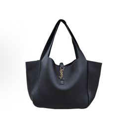 SAINT LAURENT YSL BEA Series Logo Logo Bronze Hardware Accessories Deerskin Tote Bag(75)97