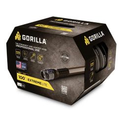 Gorilla Garden Hose 100 FT 5/8 Inch Extremelite Heavy Duty Kink Free Water Hose