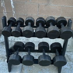 10-30 Cap Dumbbells With Small Rack 