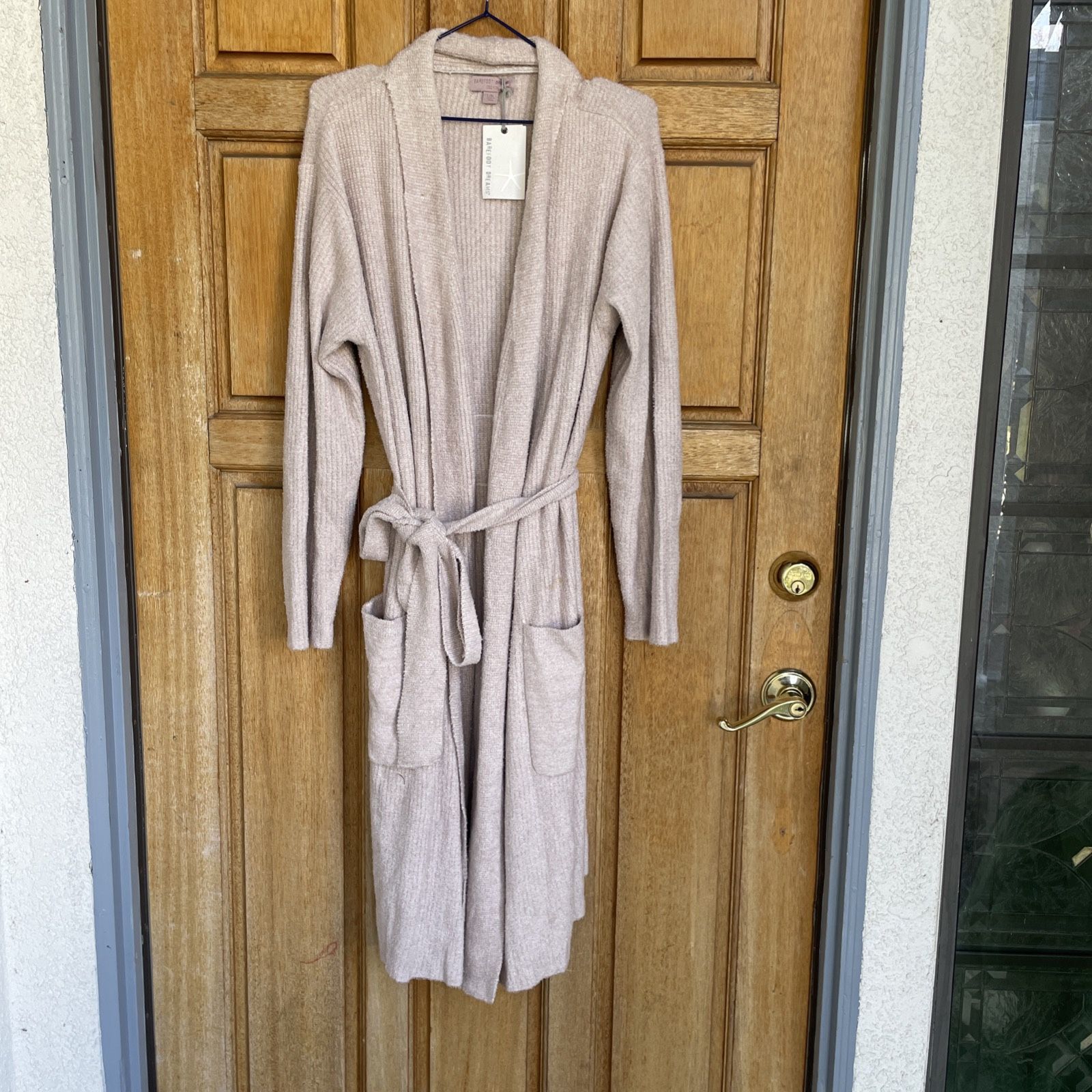 Barefoot Dreams CozyChic Lite HE Ribbed Robe Faded Rose-pearl L/XL
