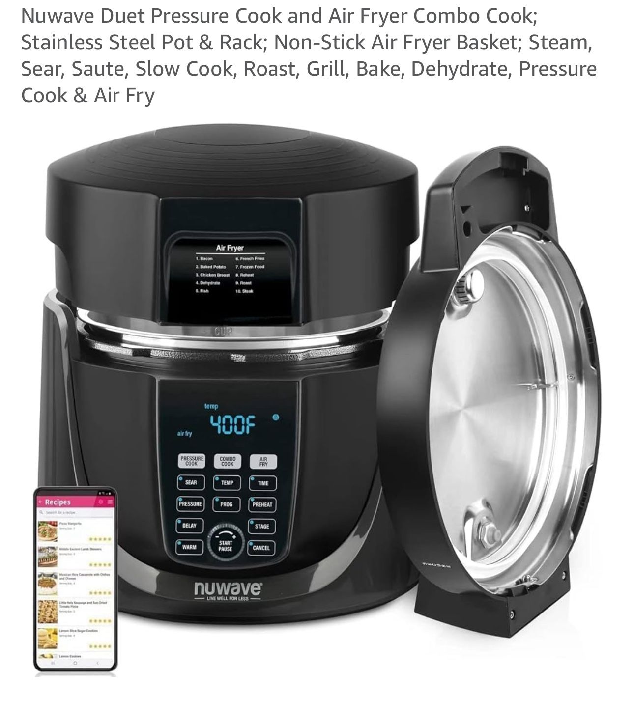 Nuwave Duet Air Fryer And Pressure Cooker