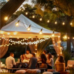 100ft Globe String Light with 32 LED Shattered Proof Bulbs + 2 Extra LED Bulbs