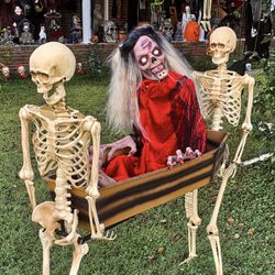 Halloween Skelton Carrying Coffin 