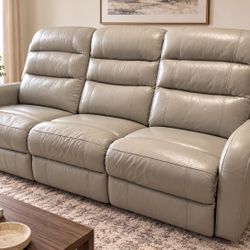 Light Gray 3-Seat Dual Power Reclining Sofa