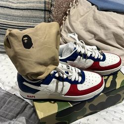 WHITE X BLUE bape stars