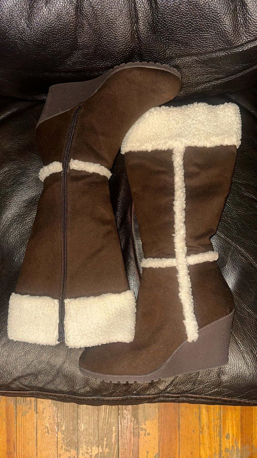 Old Navy Brown Tall Wedge Winter Boots – Size 9 – $30