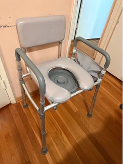 DMI Drop Arm Portable Toilet Commode