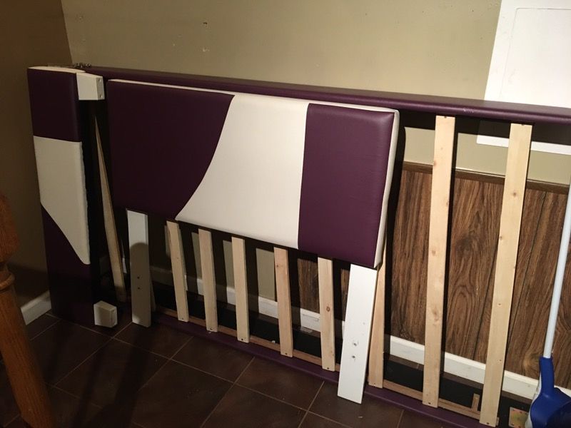 Like new purple and white twin bed frame