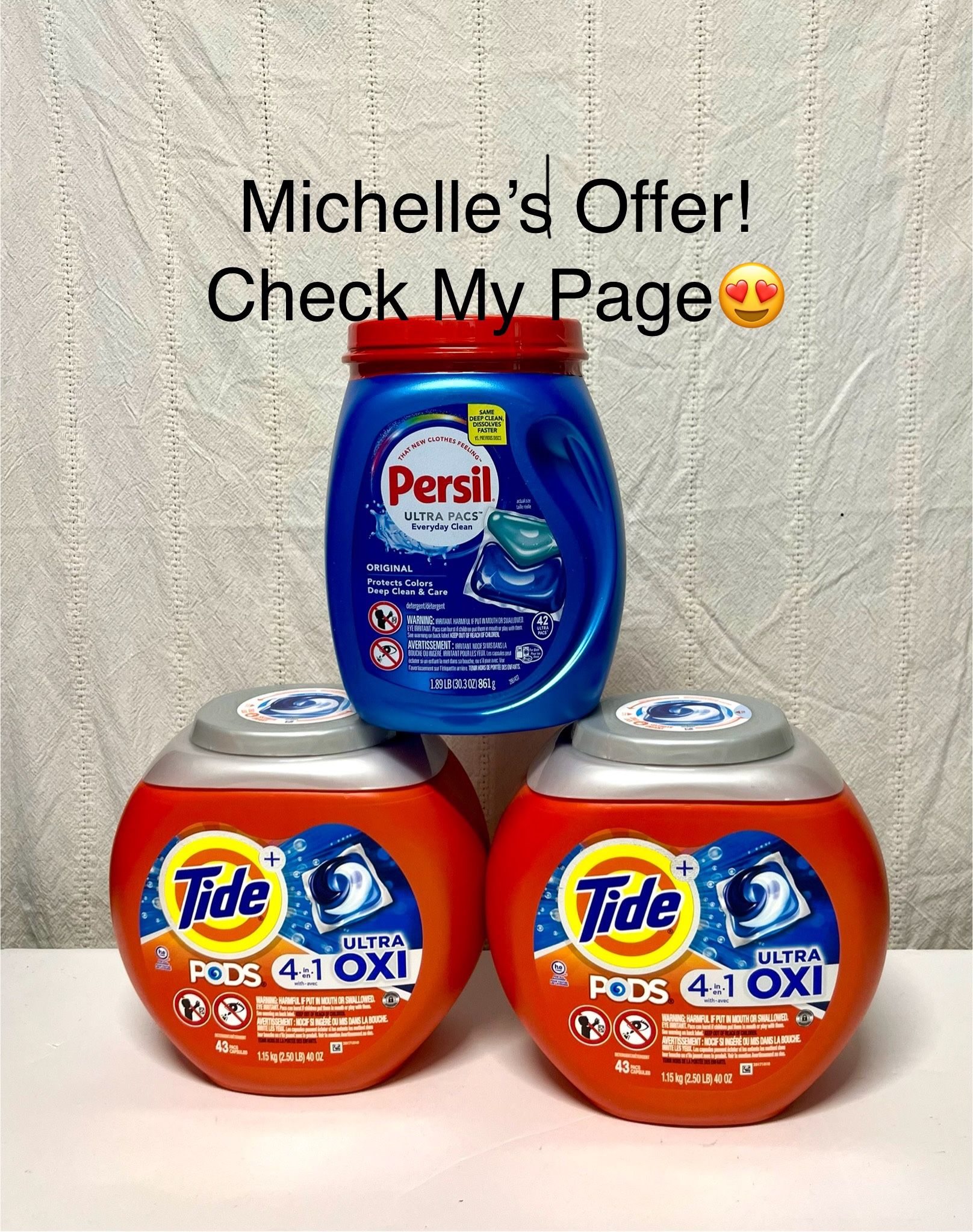 Tide 4in1 Pods 43ct/ Persil 42ct Set