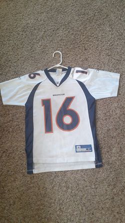 Boys NFL Equipment Denver Broncos #16 Plummer Jersey Size Medium 10-12