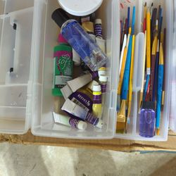Acrylic Paints And Brushes 