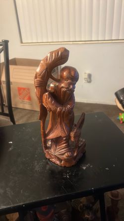 Chinese wood carving of Lou of the Fu Lou,