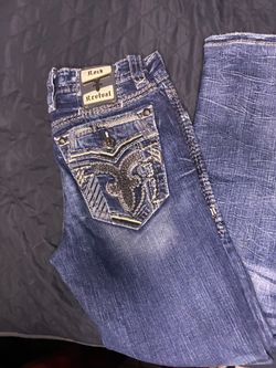 Rock Revival Jeans with Fleur-de-Lis Embroidery