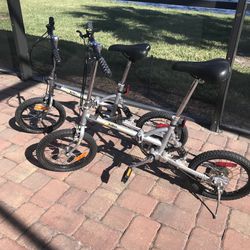 Two 2 Unisex Folding Bicycles. Both For 600 Or One For 375
