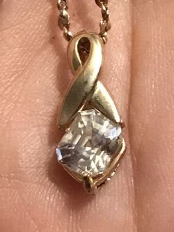 14k lab diamond a real Moissanite with rope chain
