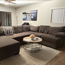 Grey Fabric Couch Sectional