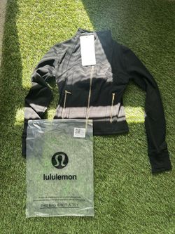 Black lululemon jacket gold zip