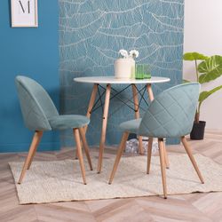 Homy Casa ZOMBA 2PC Velvet Cactus Dining Chairs, Modern Upholstered Kitchen & Dining Room Chairs Entrance Chair