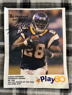 Adrian Peterson Autographed photo.