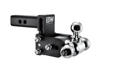 B&W Tow & Stow Adjustable Trailer Hitch Ball Mount - Fits 2" Receiver, Tri-Ball